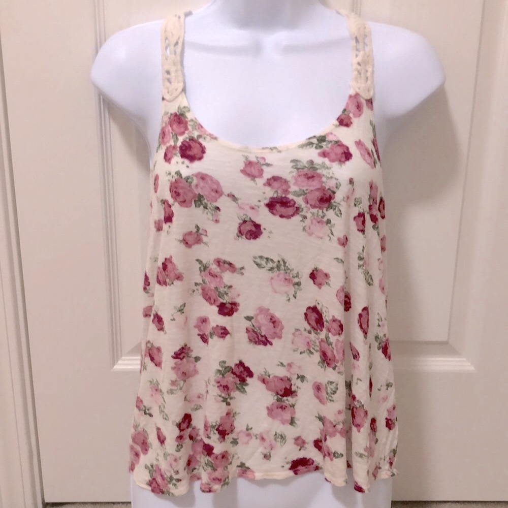 Forever 21 Floral Knit Razorback Tank (EUC)